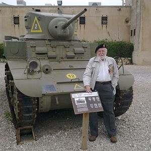 Ron In front of Stuart "Honey" tank