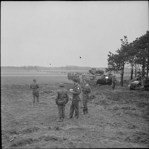 Royal Scots Fusiliers supported by Churchill tanks of the 3rd Scots Guards, Uelzen, 16 April 1945; IWM BU 3919