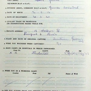 MURPHY, James, 2720422, Guardsman, IRISH GUARDS, Captured Germany, 1945 - WO 344-229-2