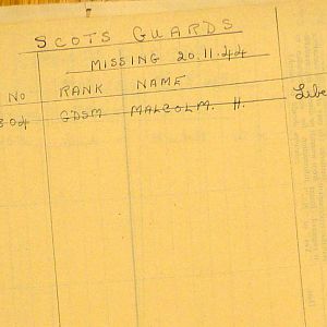 Scots Guards Missing Personnel, NWE