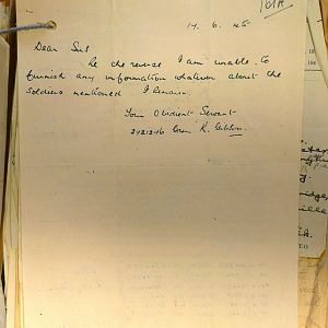 1st Battalion Irish Guards, Italy, Missing Personnel file