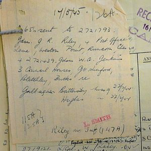 1st Battalion Irish Guards, Italy, Missing Personnel file
