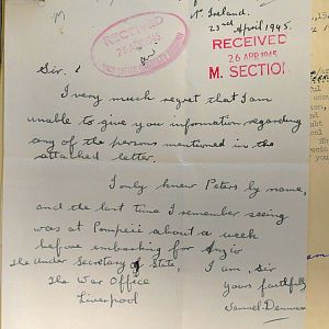 1st Battalion Irish Guards, Italy, Missing Personnel file