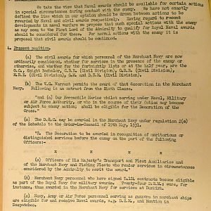 Procedure for the submission of recommendations for awards to the Merchant Navy