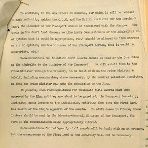 Procedure for the submission of recommendations for awards to the Merchant Navy