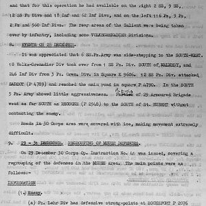 German attack in the Ardennes: Operation by 30 Corps