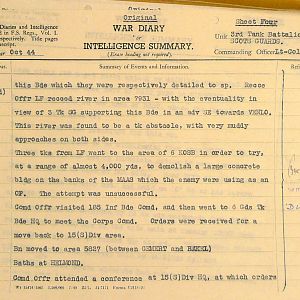 October War Diary, 3 Tank Battalion Scots Guards 1944