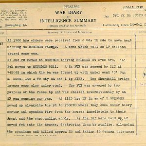 November War Diary, 3 Tank Battalion Scots Guards 1944