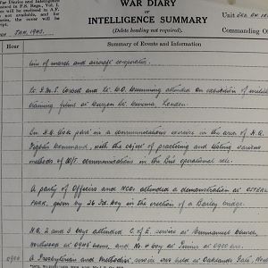 January War Diary, 3 Irish Guards, 1943