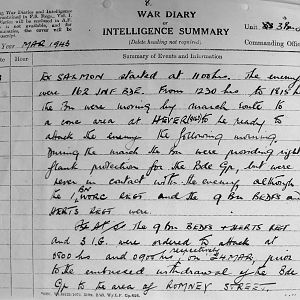 March War Diary, 3rd Battalion Irish Guards, 1943
