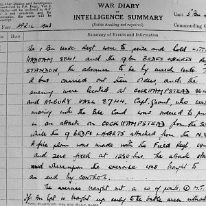 March War Diary, 3rd Battalion Irish Guards, 1943