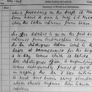 May War Diary, 3rd Battalion Irish Guards, 1943