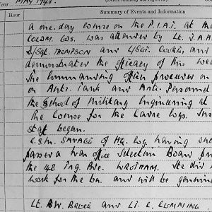 May War Diary, 3rd Battalion Irish Guards, 1943