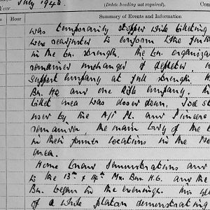 July War Diary, 3rd Battalion Irish Guards, 1943