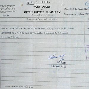 April War Diary, G Branch Guards Armoured Division, 1944