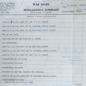 May War Diary, G Branch Guards Armoured Division, 1944