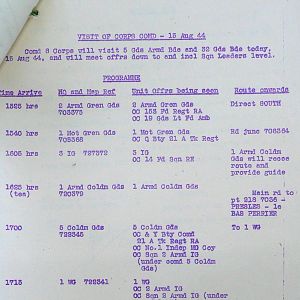 August War Diary, Guards Armoured Division, G Branch, 1944