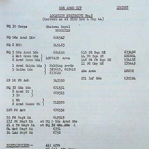 September War Diary, Guards Armoured Division, G Branch, 1944