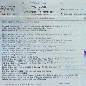 July War Diary, Guards Armoured Division C.R.E.M.E., 1944