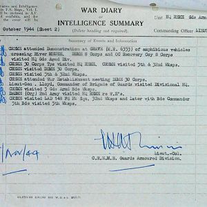 October War Diary, Guards Armoured Division C.R.E.M.E., 1944
