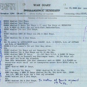 November War Diary, Guards Armoured Division C.R.E.M.E., 1944