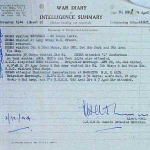November War Diary, Guards Armoured Division C.R.E.M.E., 1944