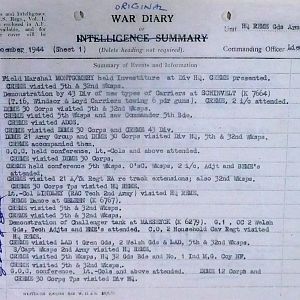 December War Diary, Guards Armoured Division C.R.E.M.E., 1944