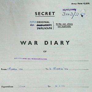 March War Diary, 5th Guards Armoured Brigade Workshops, REME, 1944