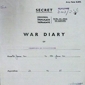 June War Diary, 5th Guards Armoured Brigade Workshops, REME, 1944