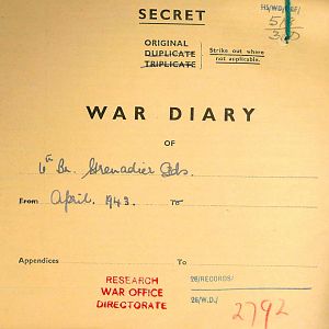 April War Diary, 6th Motor Battalion GRENADIER GUARDS, 1943