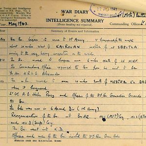 May War Diary, 6th Motor Battalion Grenadier Guards, 1943