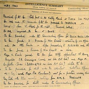 May War Diary, 6th Motor Battalion Grenadier Guards, 1943