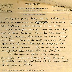 June War Diary, 6th Motor Battalion Grenadier Guards, 1943