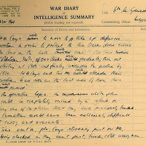 November War Diary, 6th Motor Battalion Grenadier Guards, 1943