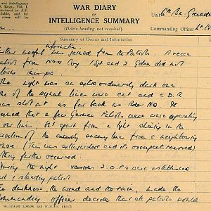 December War Diary, 6th Motor Battalion Grenadier Guards, 1943