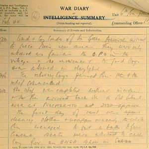 February War Diary, 6th Battalion, Grenadier Guards, Jan - Mar 1944