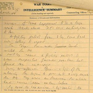 March War Diary, 6th Battalion, Grenadier Guards, Jan - Mar 1944