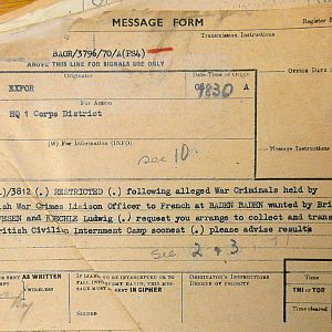 Detention of Feldwebel Ludwig Kiechle