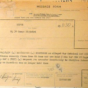 Detention of Feldwebel Ludwig Kiechle