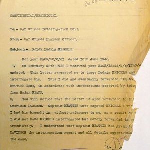 Detention of Feldwebel Ludwig Kiechle