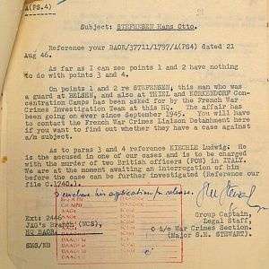 Detention of Feldwebel Ludwig Kiechle