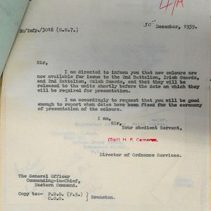 Colours for 2nd Battalions, Irish Guards & Welsh Guards