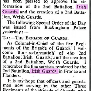 2nd Battalions, Irish Guards & Welsh Guards