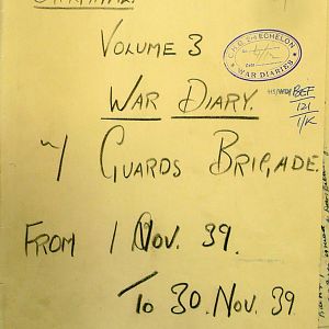 November 1939 War Diary, 7 Guards Brigade, Headquarters