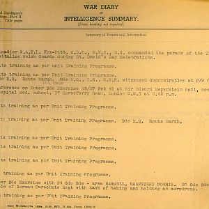 March 1941 War Diary, 20 Guards Brigade, Headquarters