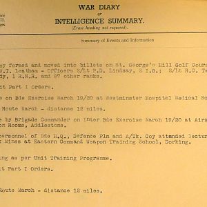 March 1941 War Diary, 20 Guards Brigade, Headquarters