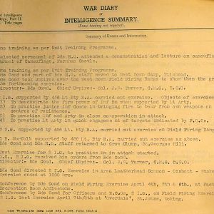 April 1941 War Diary, 20 Guards Brigade, Headquarters