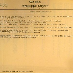 April 1941 War Diary, 20 Guards Brigade, Headquarters
