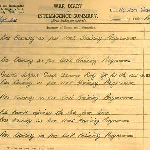 September 1941 War Diary, 20 Guards Brigade, Headquarters