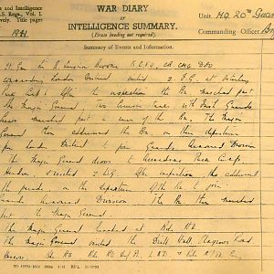 September 1941 War Diary, 20 Guards Brigade, Headquarters